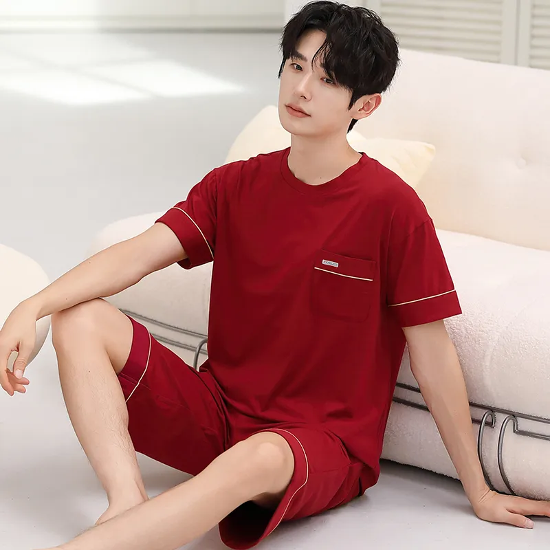 Jovini Pajama Set Men's Gift Box Set Red-2