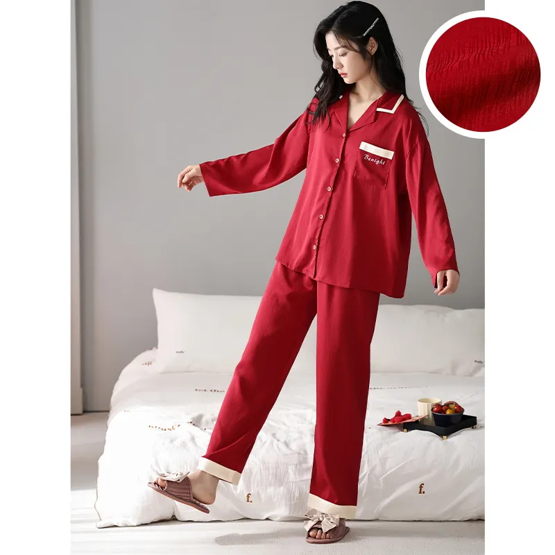 Jovini Pajama Set Women's Gift Box Set Red-2