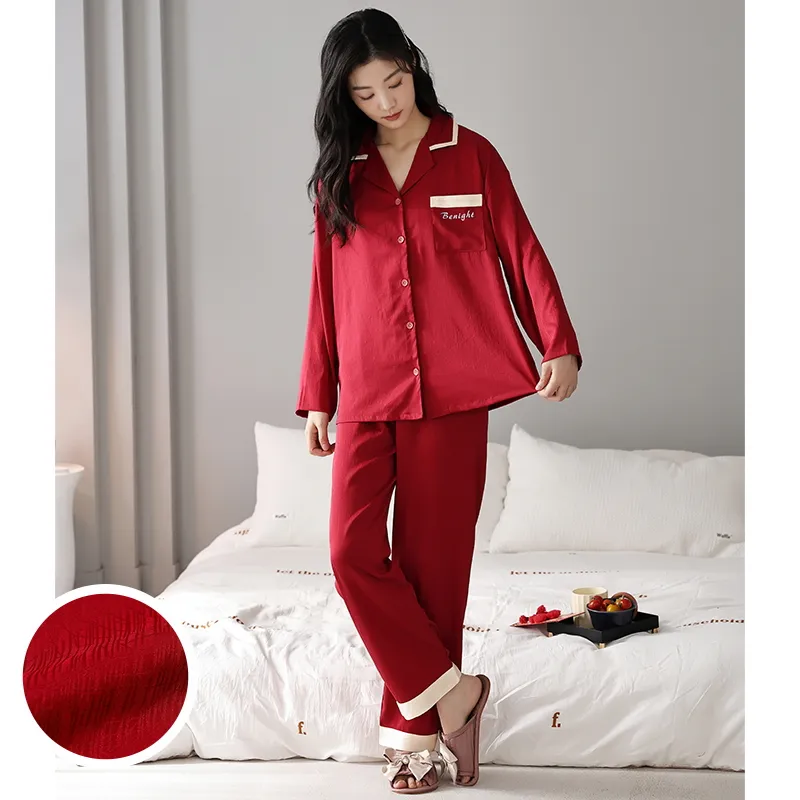 Jovini Pajama Set Women's Gift Box Set Red-4