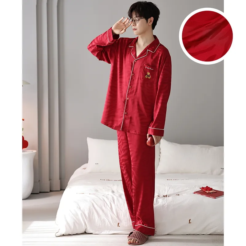 Jovini Pajama Set Men's Gift Box Set Red-3
