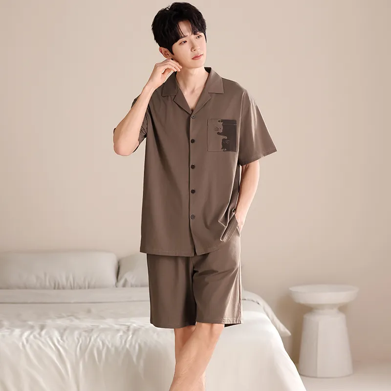Jovini Pajama Set Men's Dark Brown-6