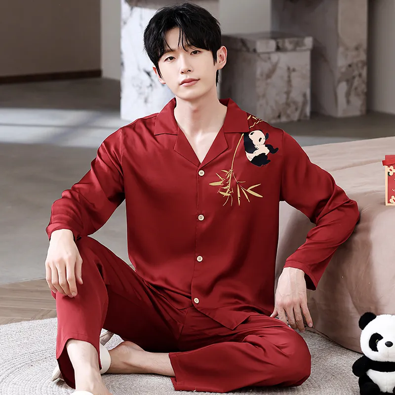 Jovini Pajama Set Men's Gift Box Set Red-1