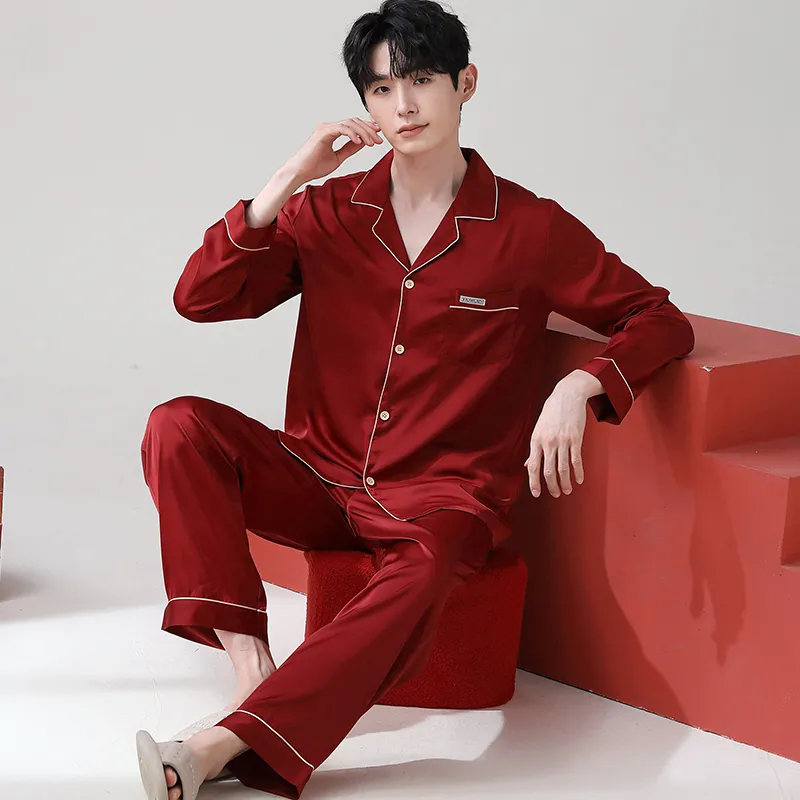 Jovini Pajama Set Men's Gift Box Set Red-1