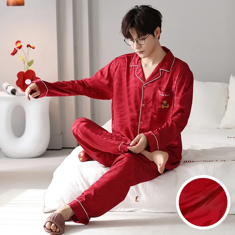 Jovini Pajama Set Men's Gift Box Set Red-5