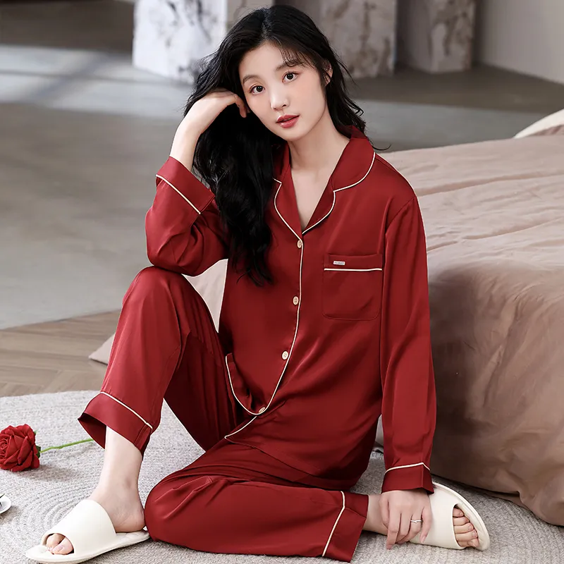 Jovini Pajama Set Women's Gift Box Set Red-3