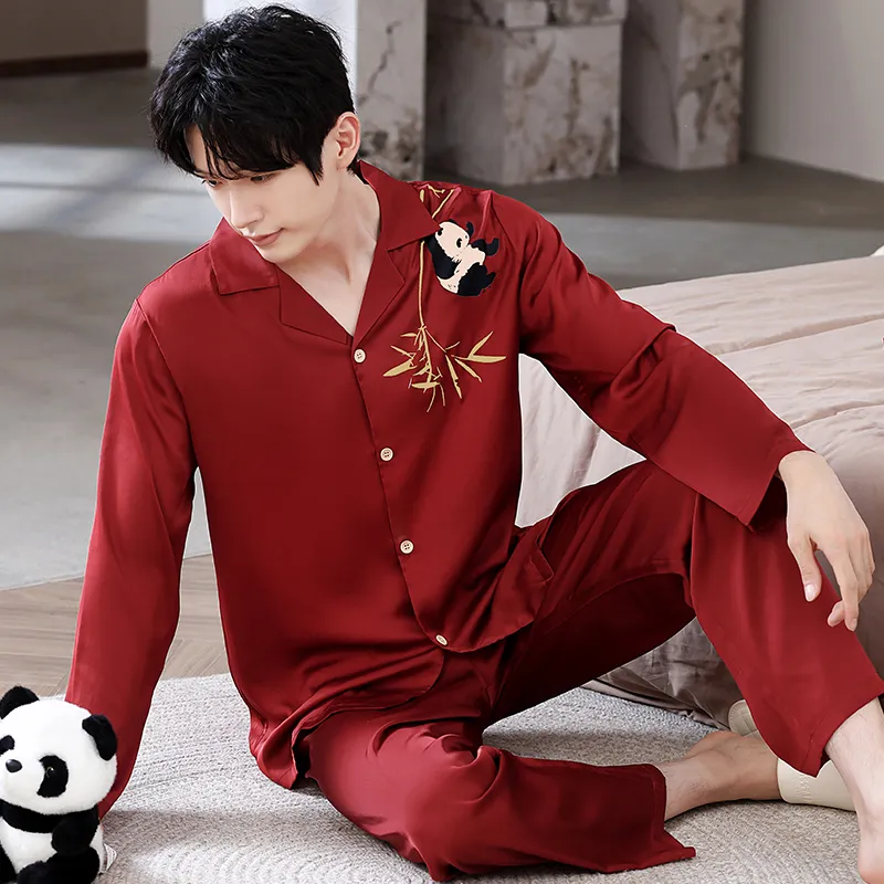 Jovini Pajama Set Men's Gift Box Set Red-4