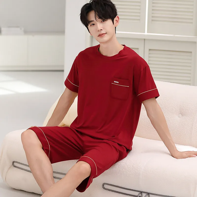 Jovini Pajama Set Men's Gift Box Set Red-4