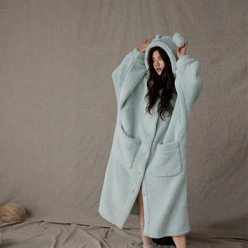 Jovini Pajama Robe Women's Light Blue-1