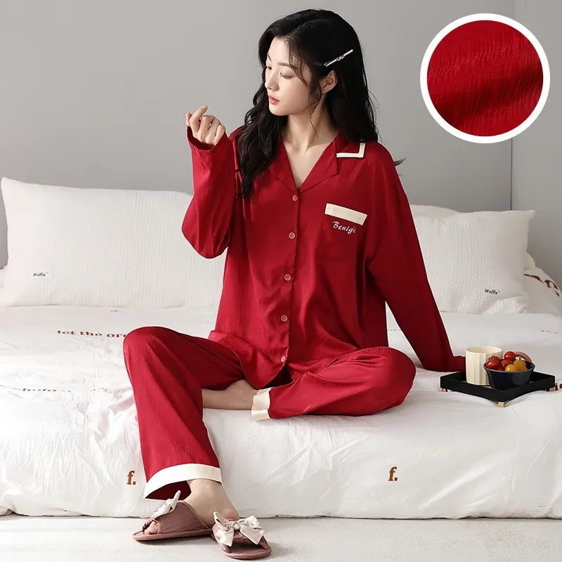 Jovini Pajama Set Women's Gift Box Set Red-6
