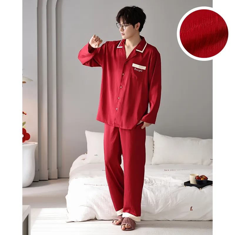 Jovini Pajama Set Men's Gift Box Set Red-1