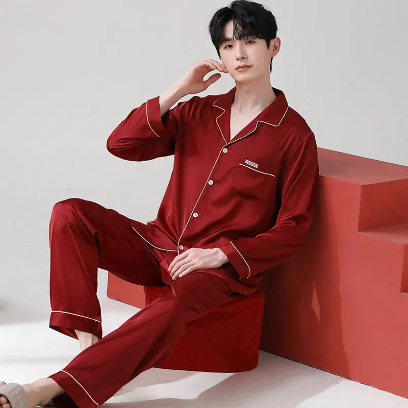 Jovini Pajama Set Men's Gift Box Set Red-3