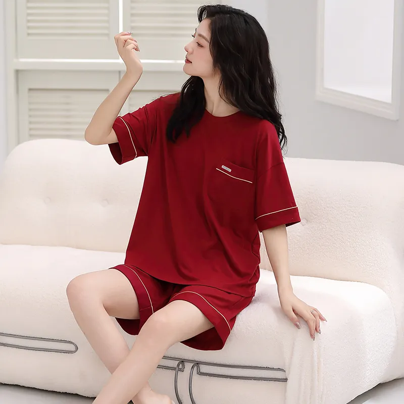 Jovini Pajama Set Women's Gift Box Set Red-2