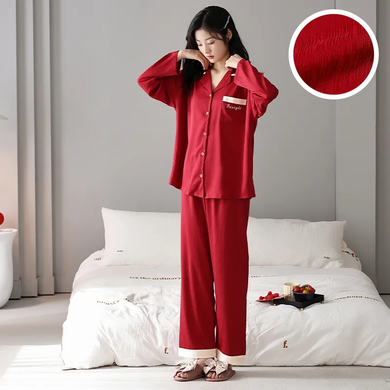 Jovini Pajama Set Women's Gift Box Set Red-3