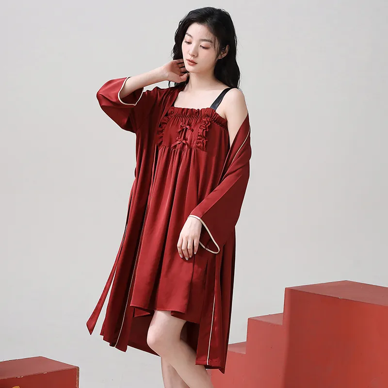 Jovini Pajama Set Women's Gift Box Set Red-1