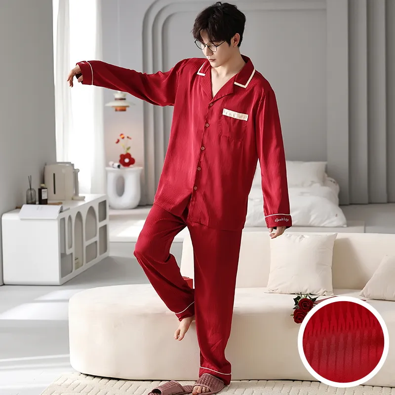 Jovini Pajama Set Men's Gift Box Set Red-2