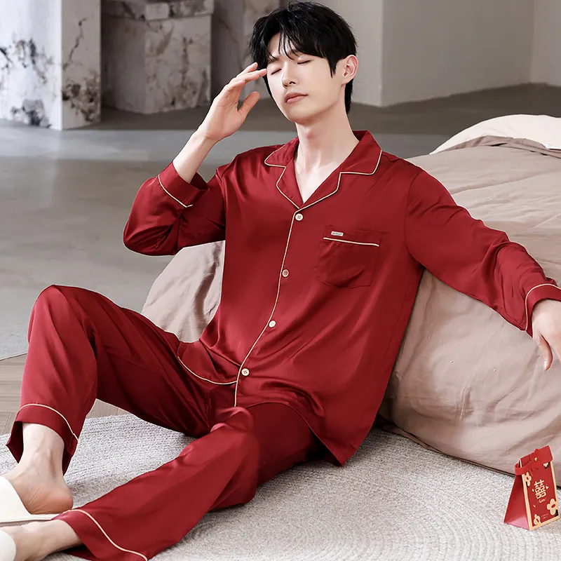 Jovini Pajama Set Men's Gift Box Set Red-2
