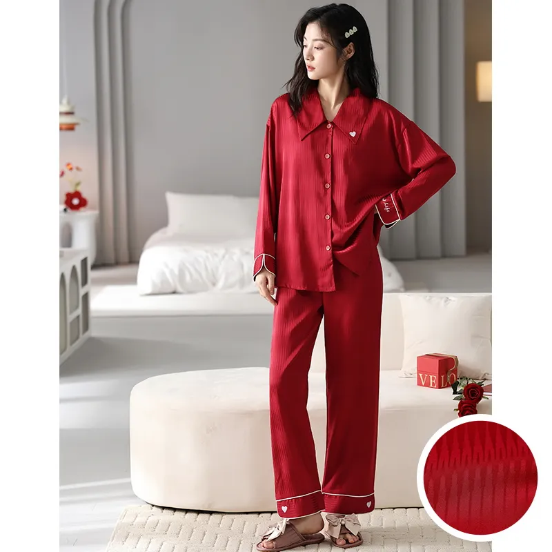 Jovini Pajama Set Women's Gift Box Set Red-1