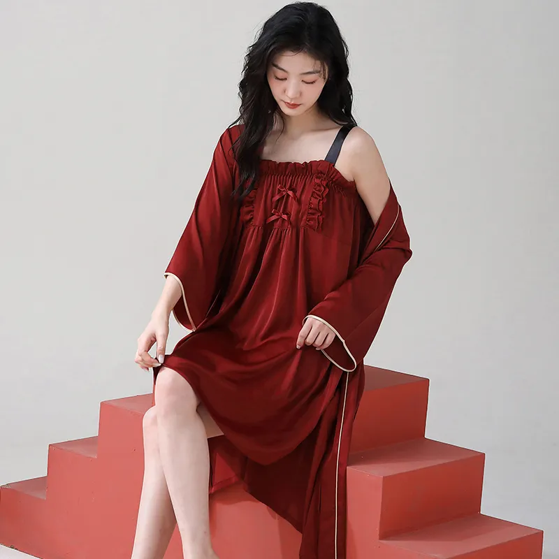Jovini Pajama Set Women's Gift Box Set Red-6