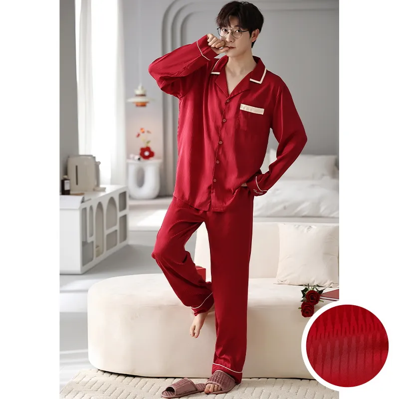 Jovini Pajama Set Men's Gift Box Set Red-3