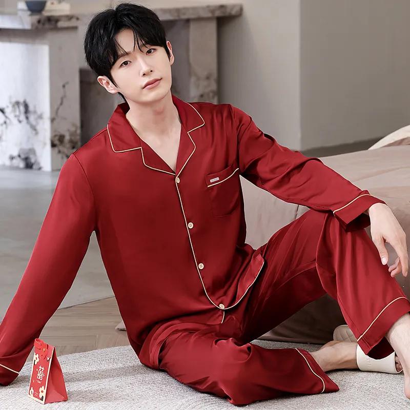 Jovini Pajama Set Men's Gift Box Set Red-3