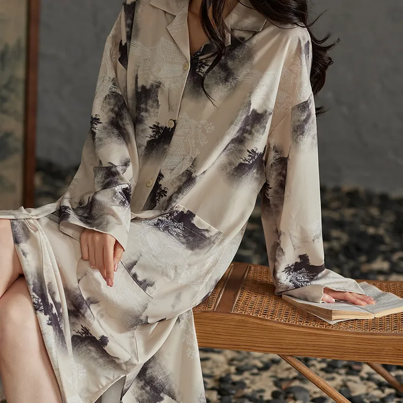 Jovini Pajama Robe Women's Ecru-4