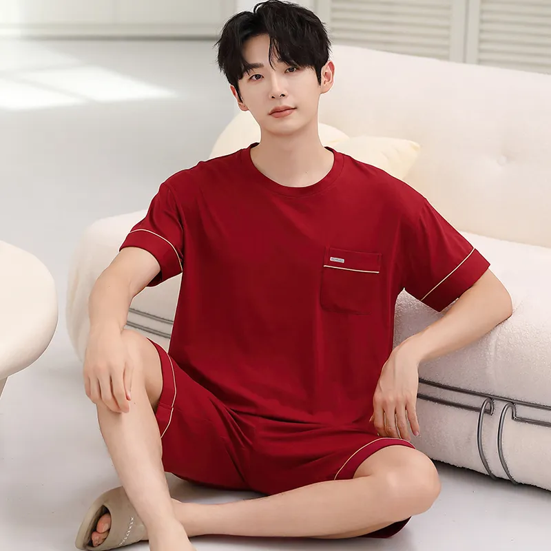 Jovini Pajama Set Men's Gift Box Set Red-1