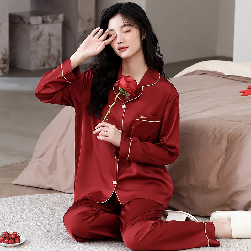 Jovini Pajama Set Women's Gift Box Set Red-2