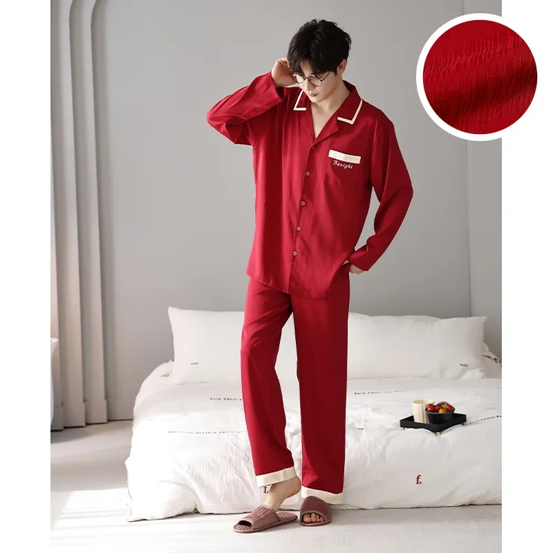 Jovini Pajama Set Men's Gift Box Set Red-2