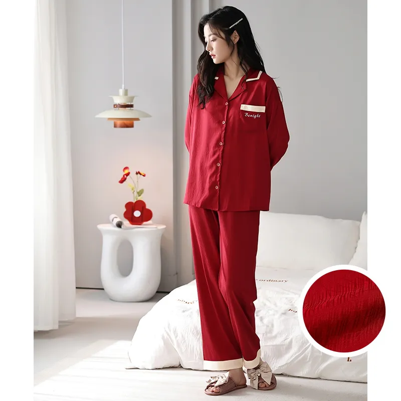 Jovini Pajama Set Women's Gift Box Set Red-5