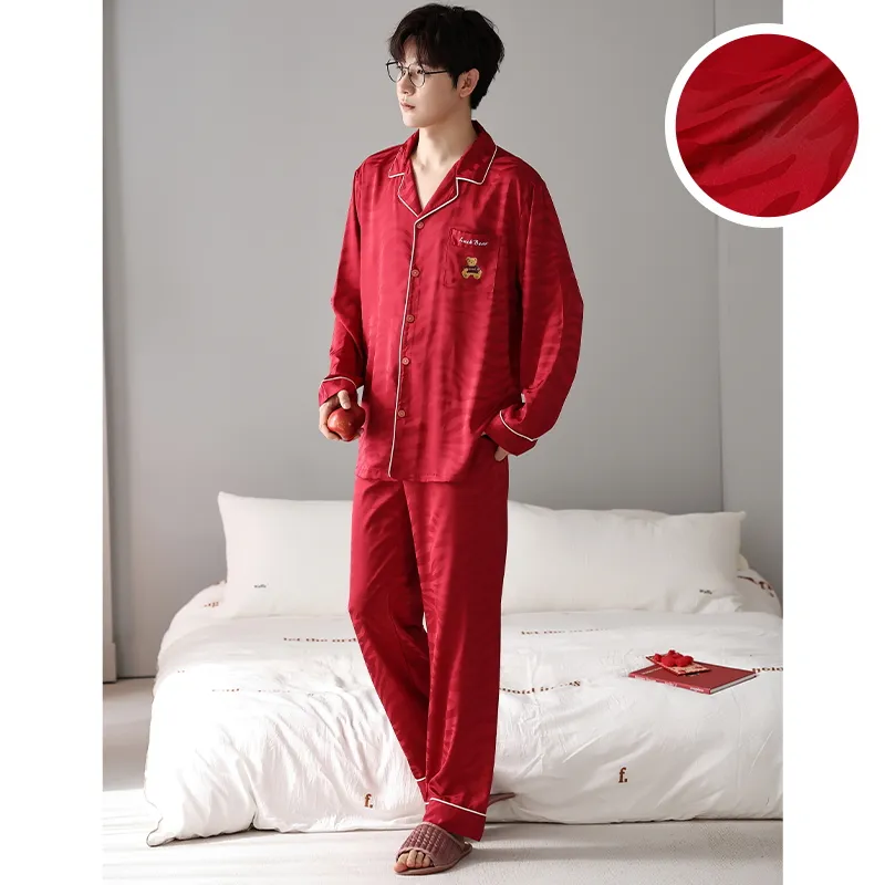 Jovini Pajama Set Men's Gift Box Set Red-1