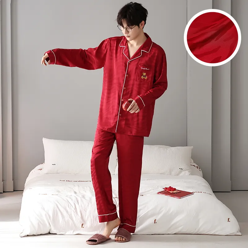 Jovini Pajama Set Men's Gift Box Set Red-2