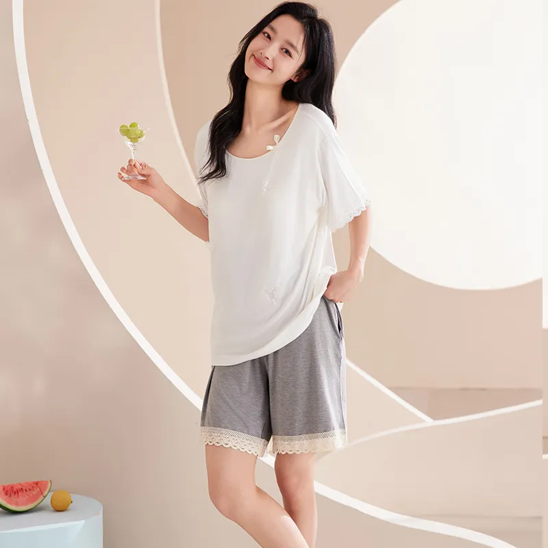 Jovini Pajama Set Women's Light Gray-6