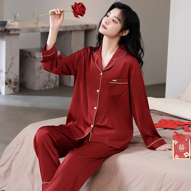 Jovini Pajama Set Women's Gift Box Set Red-1