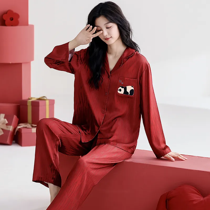 Jovini Pajama Set Women's Gift Box Set Red-1