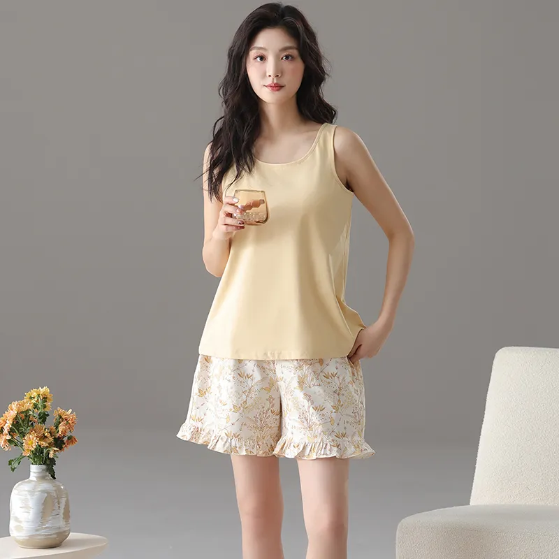 Jovini Pajama Set Women's Light Yellow-6