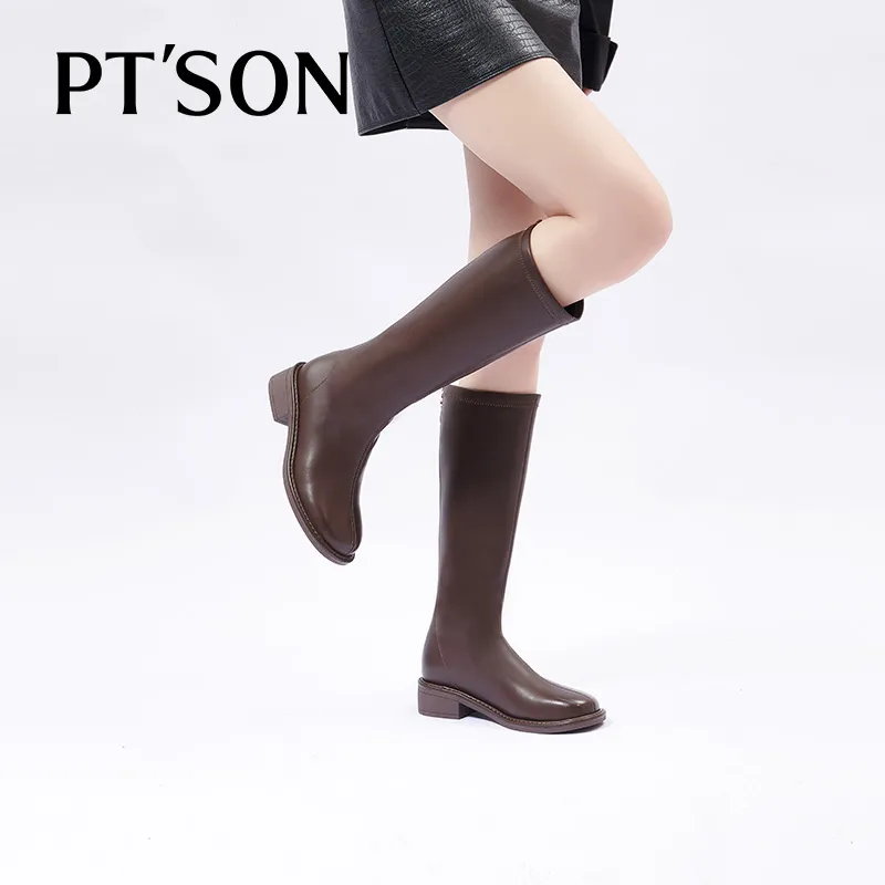 PT'SON Knee high Boots 4cm Women's-17
