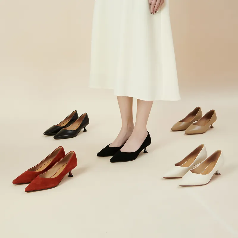PT'SON Slim Heel High Heels 4.8cm Women's-5
