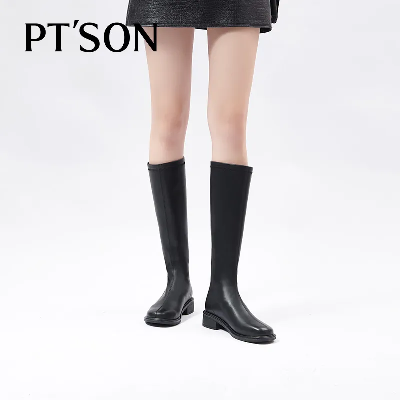 PT'SON Knee high Boots 4cm Women's-34