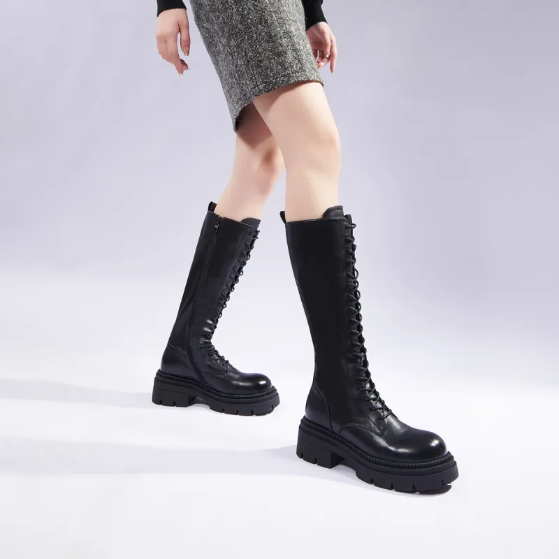 PT'SON Knee high Boots Women's Black-5