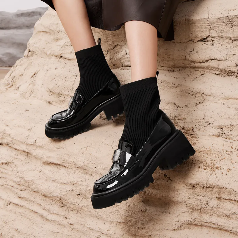 PT'SON Ankle Boots 6cm Women's Black-4