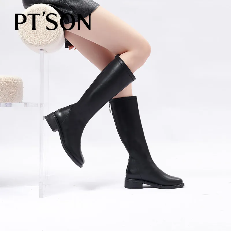 PT'SON Knee high Boots 4cm Women's-8