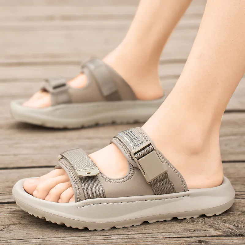 G.N.SHIJIA PU Polyurethane Stitching Slide Slippers Men's-19