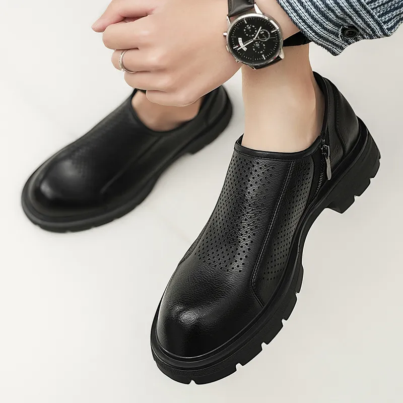 G.N.SHIJIA Dress Shoes Men Low Top Black/Brown-10