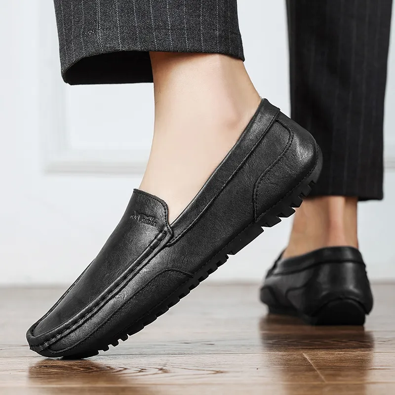 G.N.SHIJIA Gommino Loafers Men Black/Gray-7