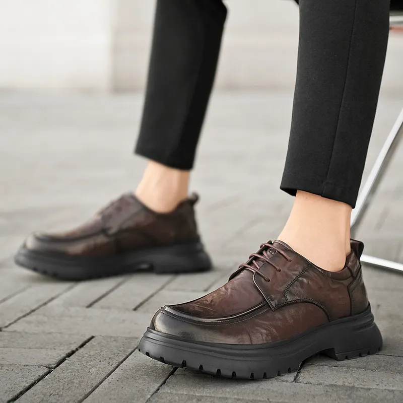 G.N.SHIJIA Dress Shoes Men Low Top Black/Brown-20