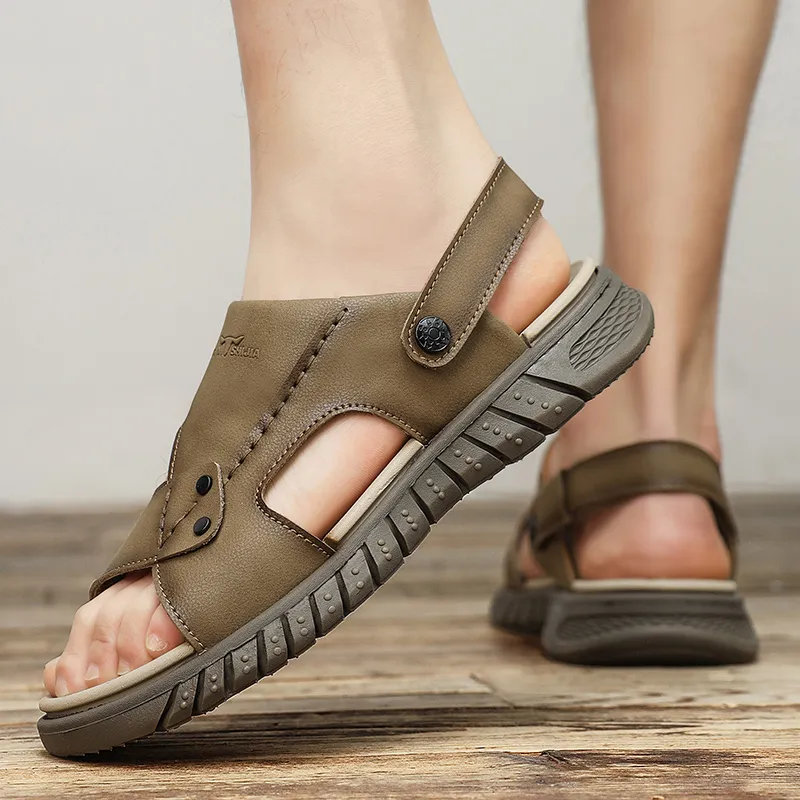 G.N.SHIJIA Beach Sandals Men Black/Khaki-12
