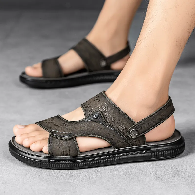 G.N.SHIJIA Beach Sandals Men Black/Brown-13