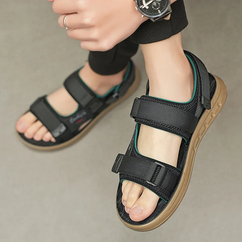G.N.SHIJIA Beach Sandals Men Black Gray/Black Green-14