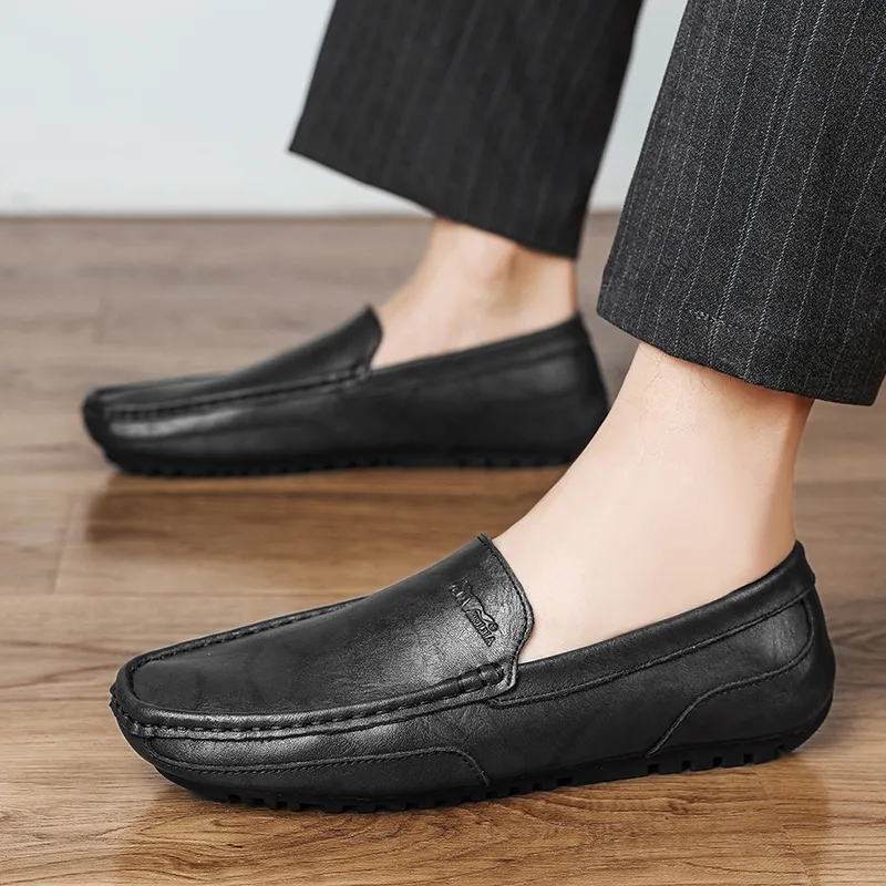 G.N.SHIJIA Gommino Loafers Men Black/Gray-6
