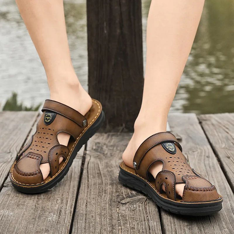 G.N.SHIJIA Beach Sandals Men Black/Yellow Brown-20